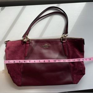 SALE 20% OFF - Coach Ava Suede & Leather Tote in Oxblood